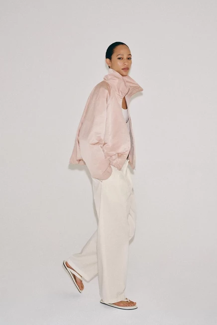 Женский бомбер Zara ZW Collection, бежево-розовый