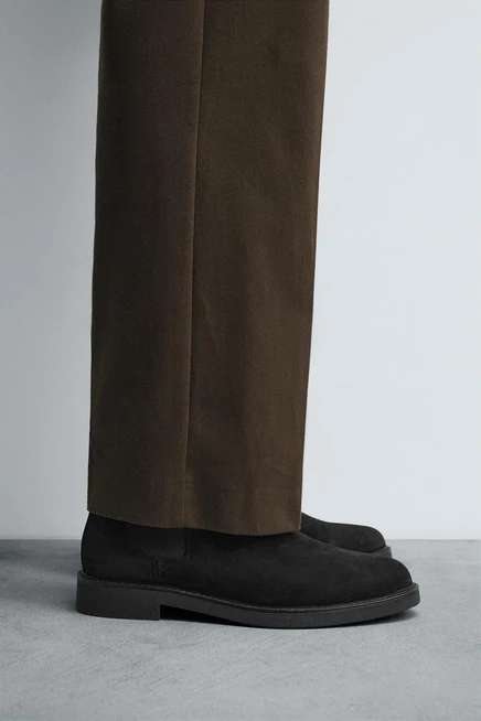 Мужские ботинки ZARA Chelsea из кожи, черные