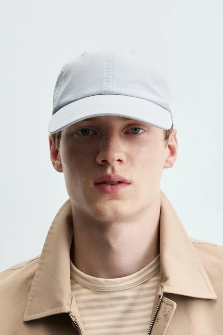 Мужская кепка ZARA из хлопка, сине-сиреневая