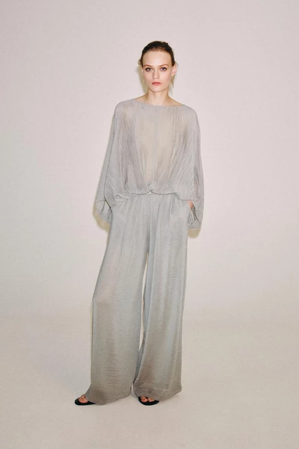 Женское боди ZARA полупрозрачное, серое