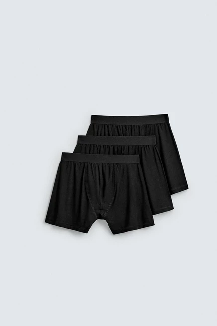 Мужские боксерские трусы zara basic 3 шт., черные