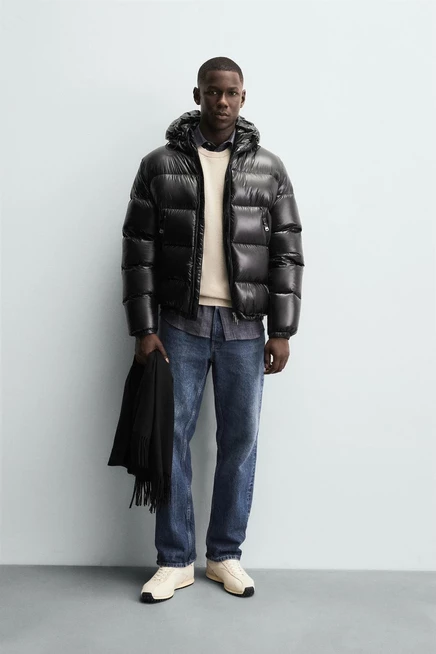 Мужская пуховая куртка Zara 80/20, черная