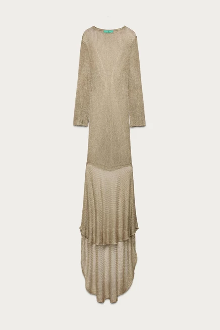Женское платье ZARA Marisa Berenson с люрексом, золотое