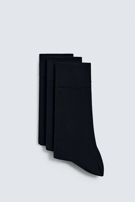 Мужские носки Zara мерсеризованные, набор из 3, темно-синие