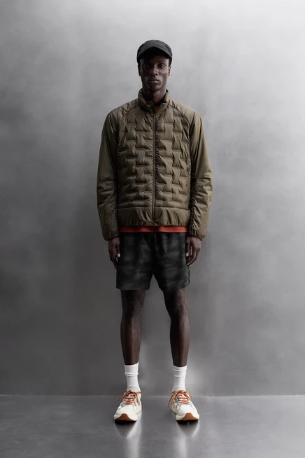 ПУХОВИК ИЗ СМЕСИ БЕГУЩИХ ПЕРЬЕВ ZARA RUNNING FEATHER dark brown
