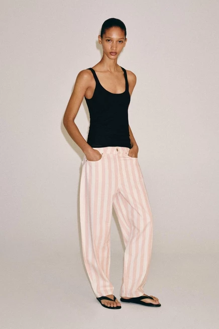 Женские джинсы ZARA ZW, зауженные, полосатые