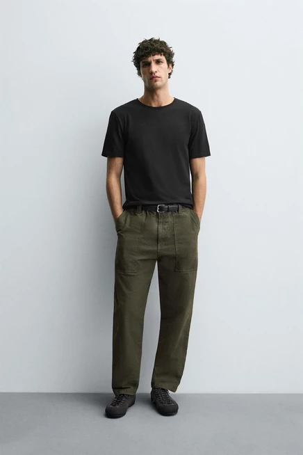 Мужская футболка ZARA Slim Fit /01, черная