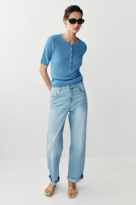 Женские джинсы ZARA Z1975 средней посадки, голубые