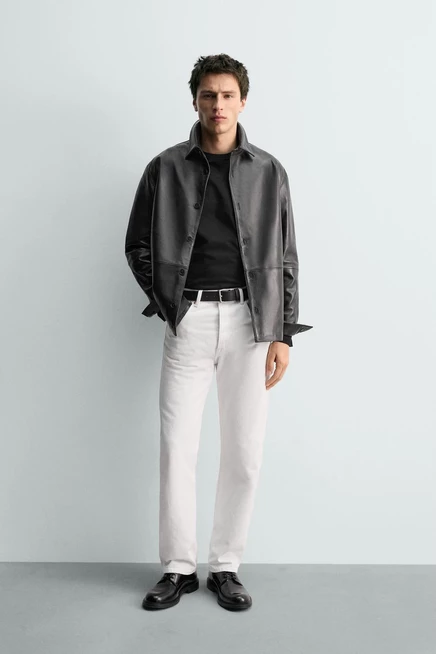 Мужские джинсы ZARA прямого кроя до щиколотки, белые