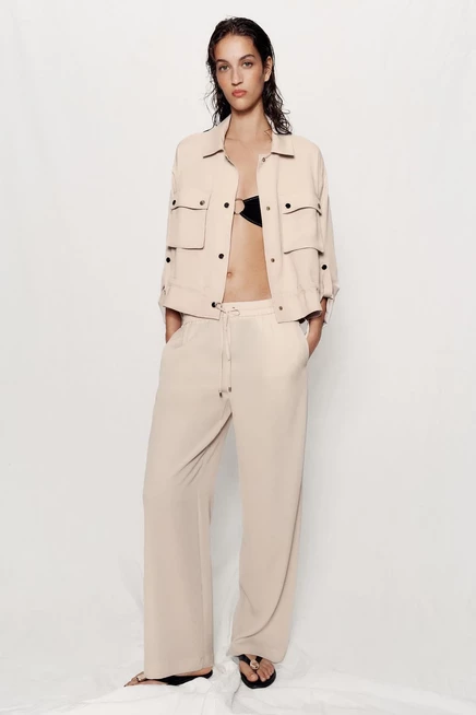 Женская куртка Zara сафари, бежевая
