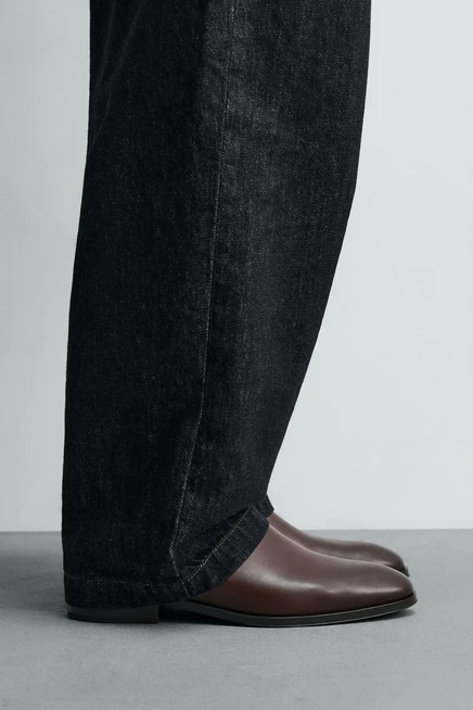 Мужские ботинки ZARA челси, заостренные, коричневые