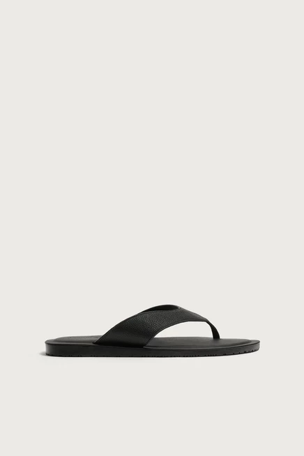 Мужские сандалии ZARA из кожи, черные