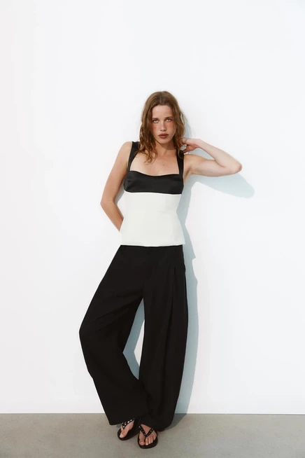 Женский топ ZARA с завязкой на спине, белый