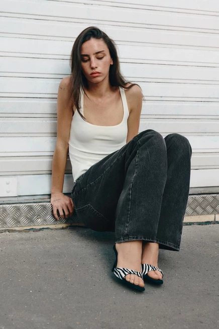 Женские мюли Zara с меховым принтом, разноцветные