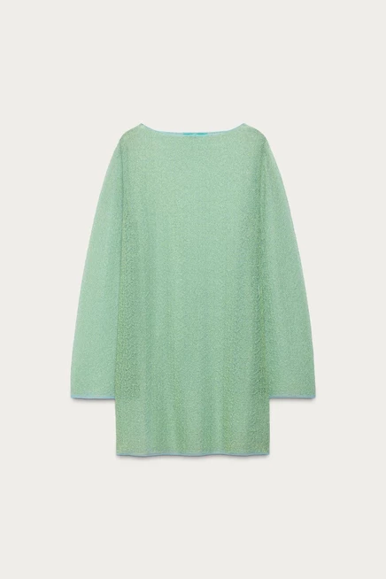 Женское трикотажное платье ZARA, зеленое