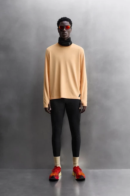 Мужская футболка ZARA для бега с длинным рукавом, оранжевая