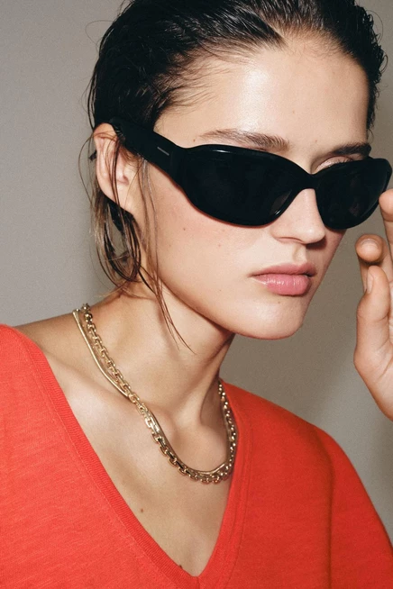Женские колье ZARA, 2 шт., цепочка и сетка, золотистые