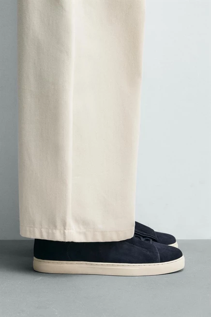 Мужские кожаные кроссовки Zara, синие
