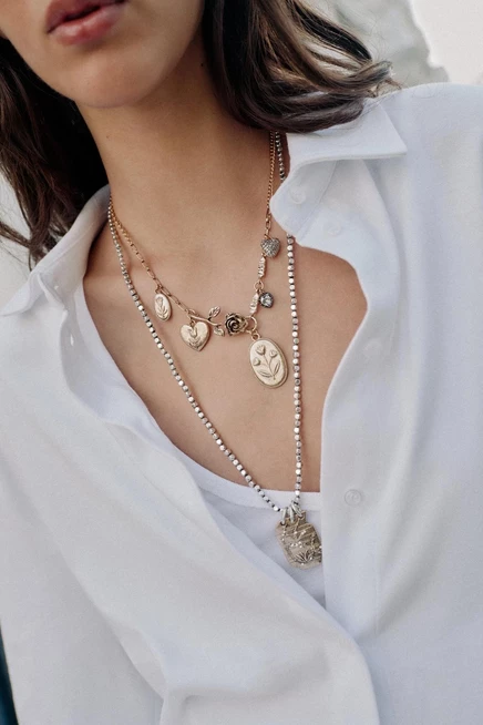 Набор из 2 колье Zara, золотые и серебряные