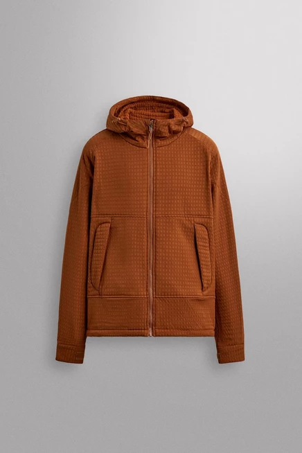 Мужская техническая куртка ZARA с флисом, оранжевая