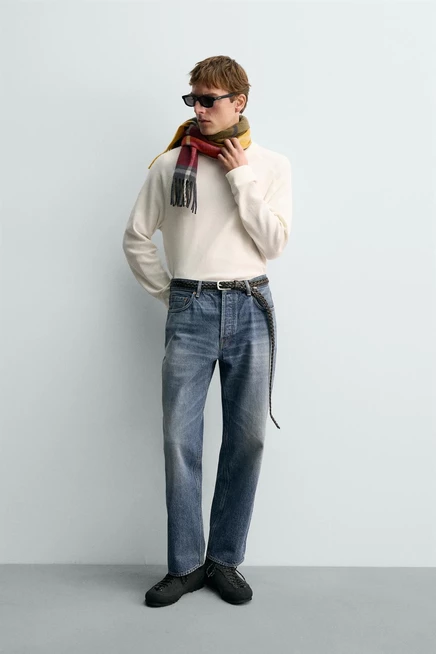 Мужская футболка Zara Aaron Levine вафельная, экрю