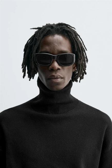 Мужские солнцезащитные очки ZARA Oval, черные