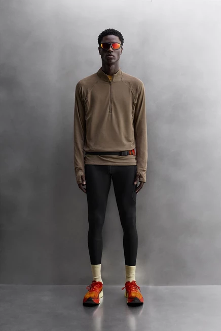 Мужской свитшот ZARA Polartec на короткой молнии, тауп