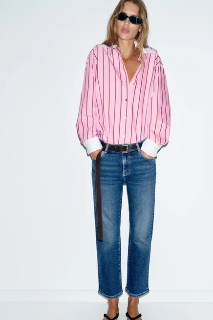 Женские джинсы Zara Z1975 мини-клеш, синие