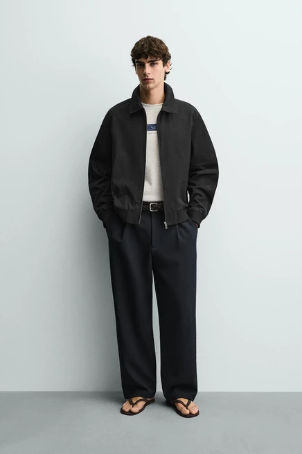 Мужская ветровка ZARA водоотталкивающая, черная