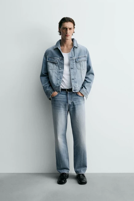 Мужские джинсы ZARA relaxed fit, светло-голубые