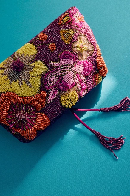 Сумка-клатч ZARA Beaded Clutch Bag, розовая
