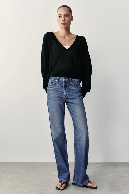 Женские джинсы ZARA Z1975 с высокой посадкой, синие