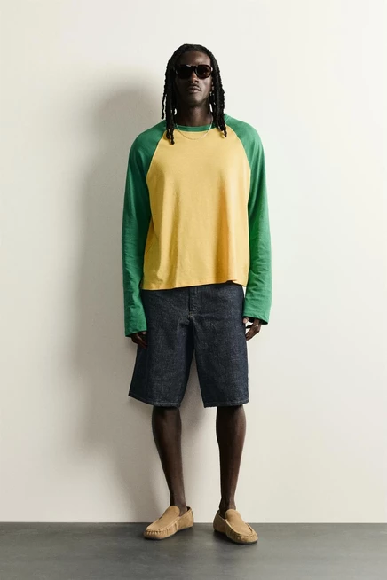 Мужские джинсовые шорты ZARA Baggy Fit, индиго