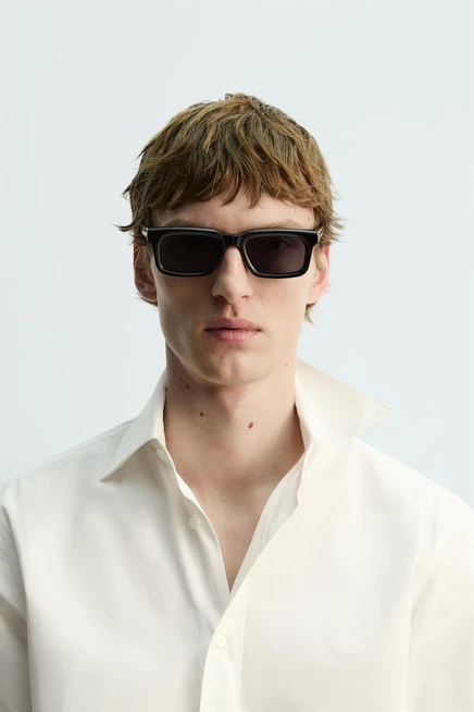 Мужские солнцезащитные очки ZARA прямоугольные, черные