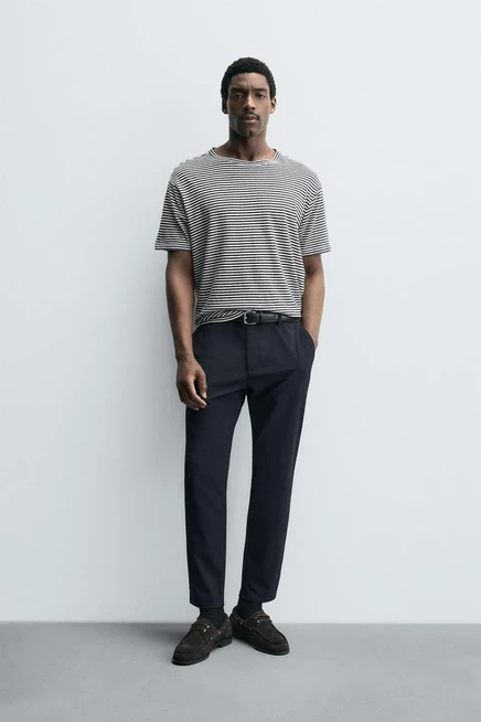 Мужские брюки Zara зауженные комфорт, темно-синие
