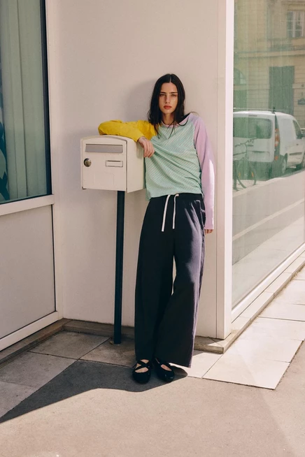 Женская футболка ZARA Tricolor, светло-зеленая